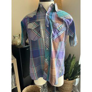 VINTAGE Ruddock Western Pearl Snap Shirt Men's Size Large L Made in USA